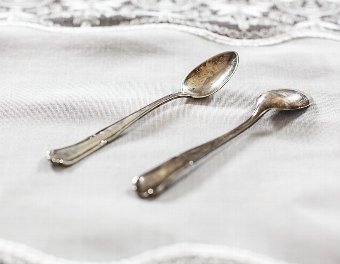 Two Silver Mocha Spoons