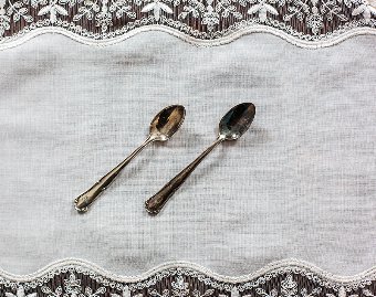 Antique Two Silver Mocha Spoons