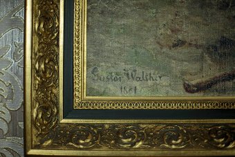 Antique Winter Landscape, Oil Painting -- Signed, and Dated 1881