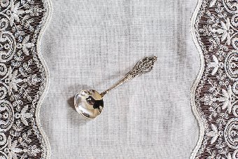 Antique A Silver Sugar Spoon
