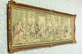 Antique Tapestry with a Genre Scene