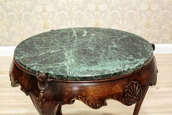 Antique Neo-Rococo Small Table with a Marble Top (Circa 1933)