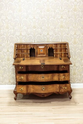 Antique Oaken Writing Desk of the Baroque Forms