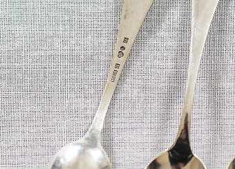 Antique Silver Mocha Spoons, 12 Pieces