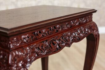 Antique Decorative Small Table with a Rich Woodcarving