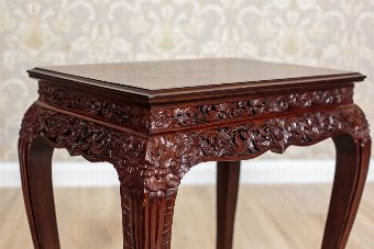 Antique Decorative Small Table with a Rich Woodcarving