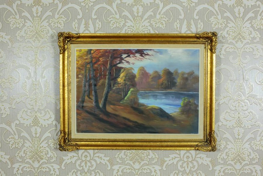 Antique A Landscape, Oil on Canvas