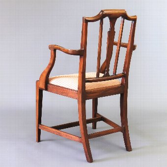 Antique Sheraton Revival Edwardian Mahogany Elbow Chair c1905