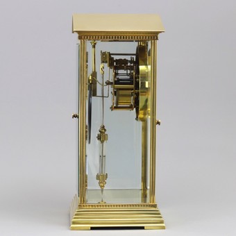 Antique French Four Glass Brass Mantle Clock by Couaillet Freres c.1895