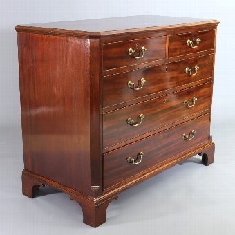 Antique Georgian Figured Mahogany Chest of Drawers with Canted Corners c1800