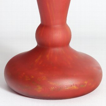 Antique Large Daum Nancy Art Nouveau Pâte-de-Verre Glass Vase c1910