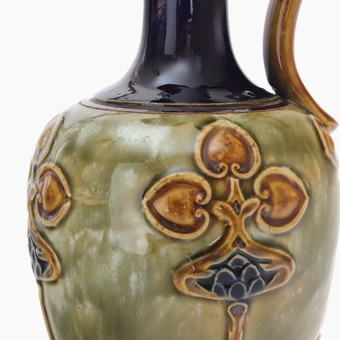 Antique Royal Doulton Art Nouveau Stoneware Ewer by Louisa Wakely c1905