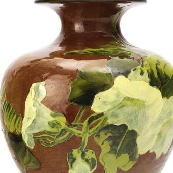 Antique Doulton Lambeth Impasto Stoneware Ovoid Vase by Rosa Keen 1887