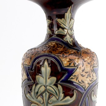 Antique Doulton Lambeth Stoneware Art Nouveau Vase by Eliza Simmance 1884