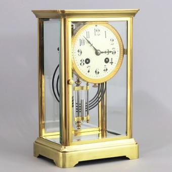 Antique 19th Century French Four Glass Striking Mantle Clock c.1890