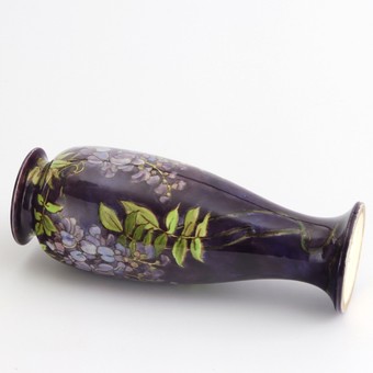 Antique Doulton Faience Art Nouveau Vase With Wisteria by Agnes Baigent c1903