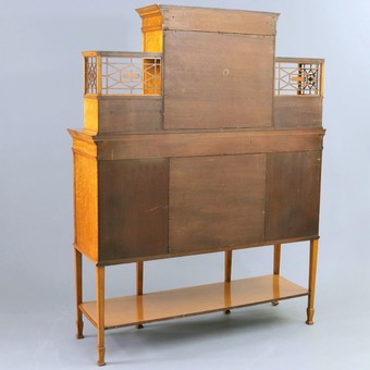 Antique Fine Satinwood and Marquetry Display / Side Cabinet by Gillows of London c1902