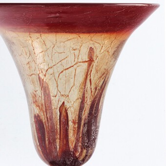 Antique WMF Art Deco Ikora Glass Footed Vase by Karl Weidmann c1930