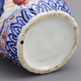 Antique 19th Century Japanese Meiji Period Reeded Imari Vase c1880