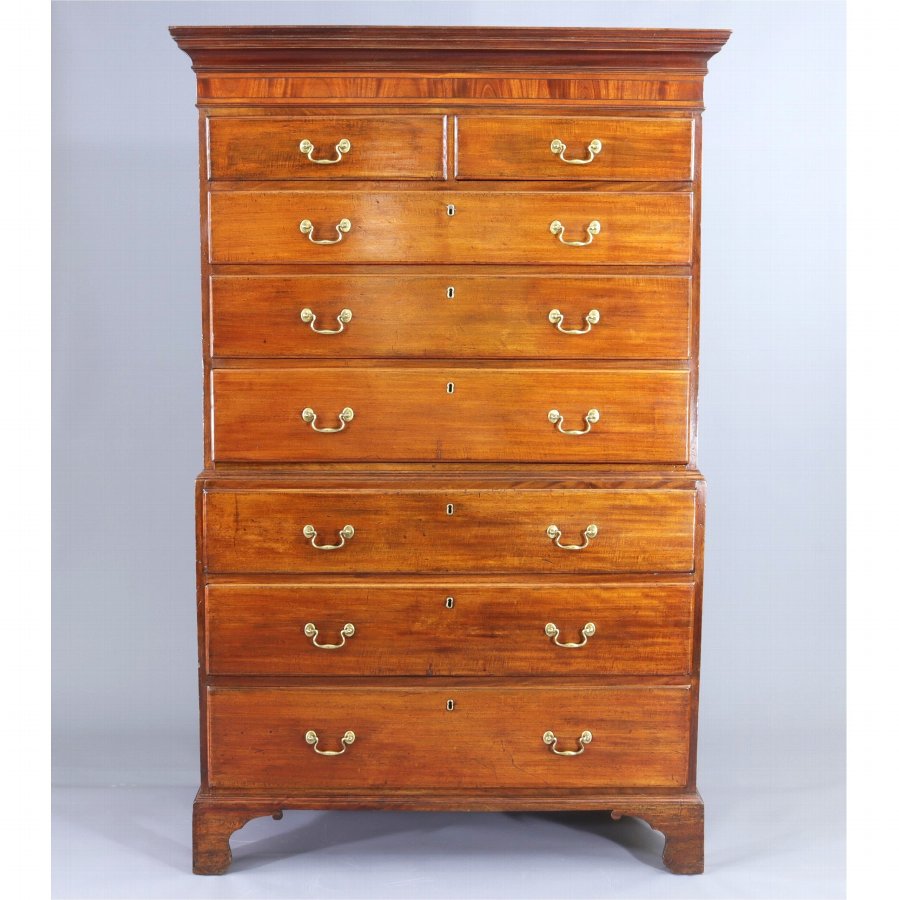 Georgian Solid Mahogany Chest-on-Chest c1750
