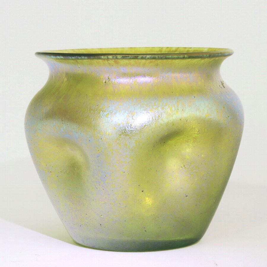 Loetz Candia Silberiris II Iridescent Dimpled Glass Vase c1910