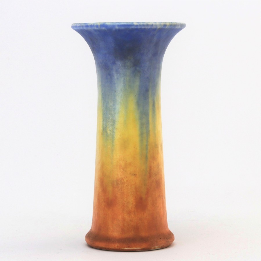 Ruskin Pottery Crystalline Drip Glazed Lily Vase 1932