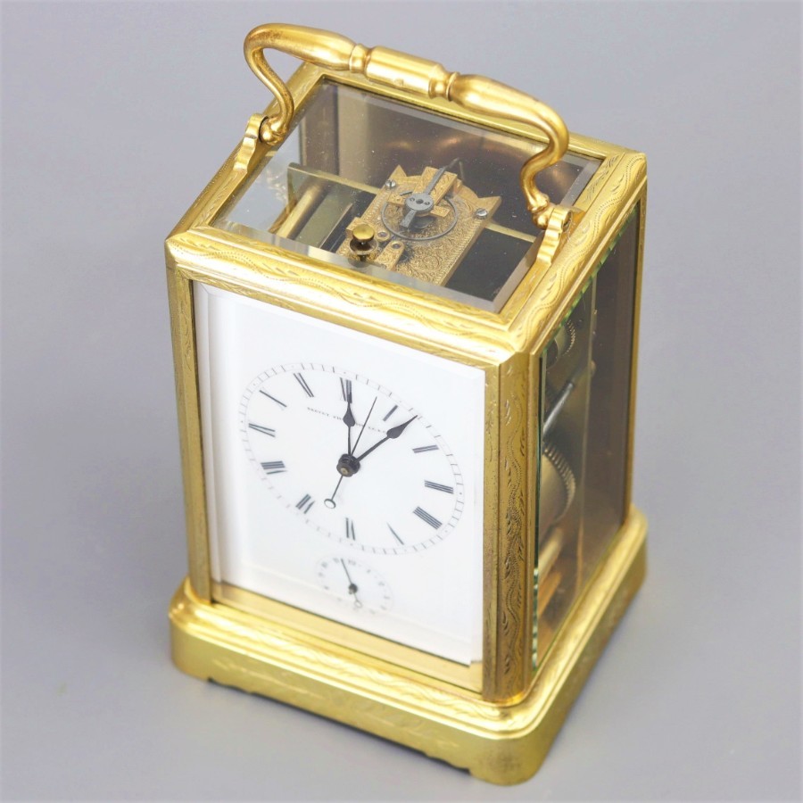 Antique Engraved Repeating Centre-Seconds Carriage Clock by Japy Freres ...