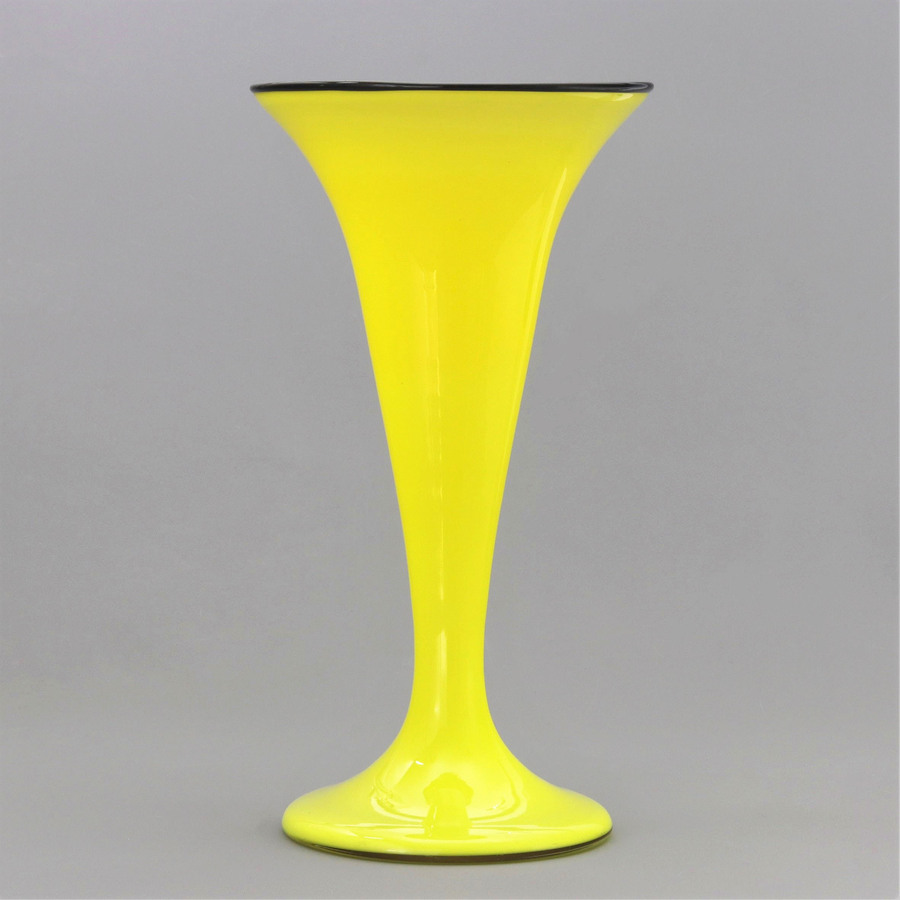Tall Loetz Yellow Tango Secessionist Glass Vase c1920