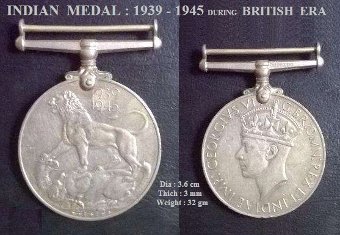 Vintage Medals of WORLD WAR II  during British Era !!