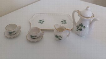 Lefton white clover miniature tea set