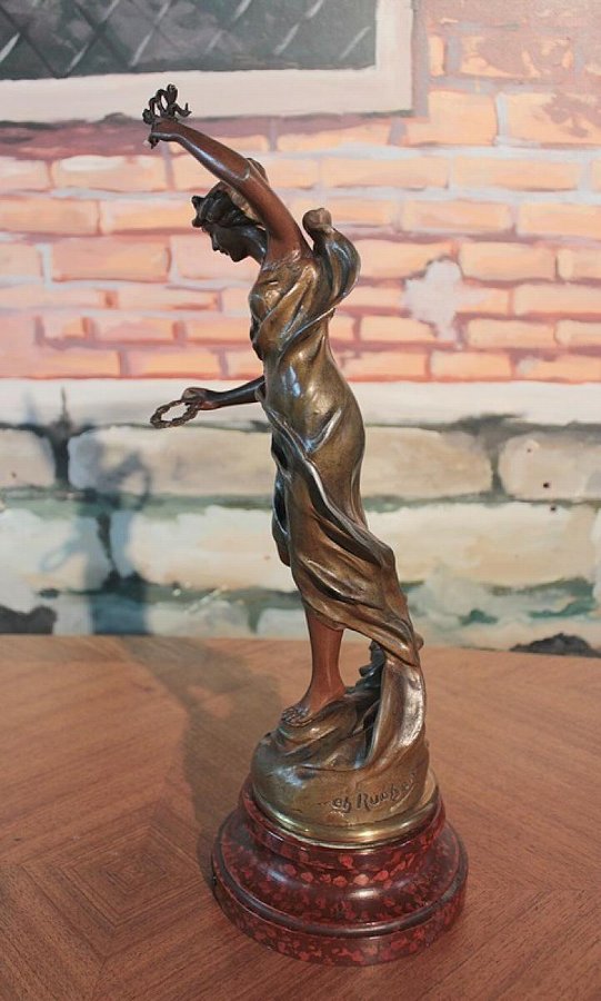 Antique SPELTER STATUE BY CHARLES RUCHOT | ANTIQUES.CO.UK