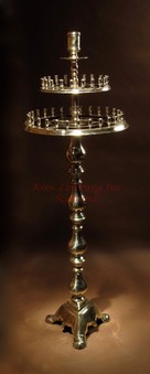 Antique A Spectacular Rare Large Eastern Europe Brass Wax Standing Candelabra  18th/19th Century