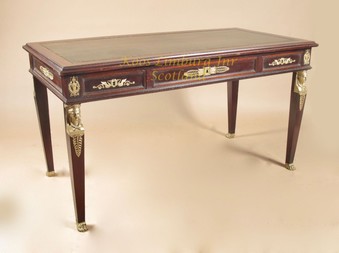 A very decorative and useful French mahogany Bureau-Plat, (writing table)