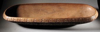 Antique An magnificent important and beautifully carved large long wooden bowl, from the: MARQUESAS islands,