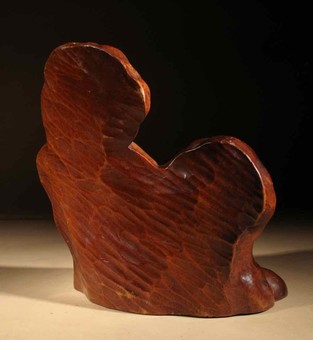 Antique A Beautiful Very Stylish and Lovely Wooden Sculpture of a Mother and Child