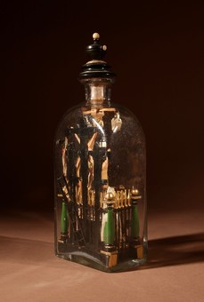 Antique Folk Art Calvary In A Bottle South Germany/ Austrian.