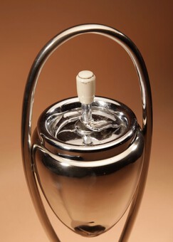 Antique A 60s Very Stylish Free Standing Dutch Spinning Chrome Ashtray.