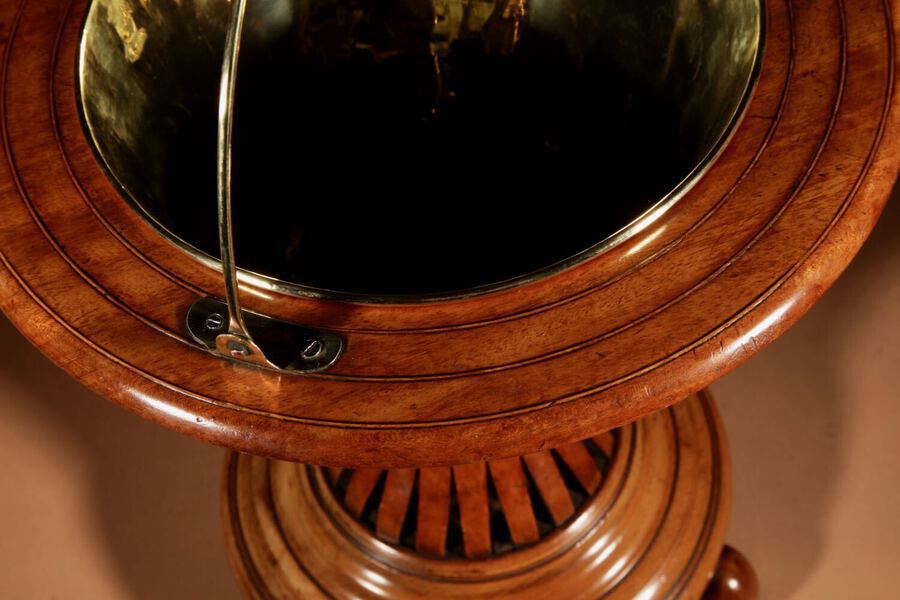 Antique A Dutch Hourglass Shaped Peat Bucket Original Inlayed Mahogany Theestoof (Tea Stove) Jardinière.