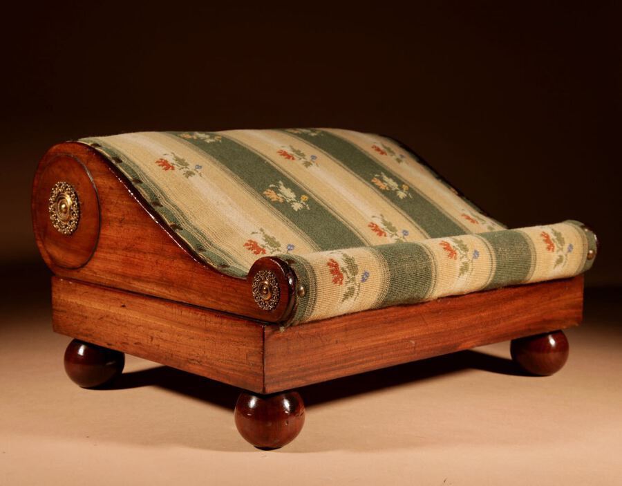 Antique An Elegant Mahogany Gout Foot stool Continental circa 1830