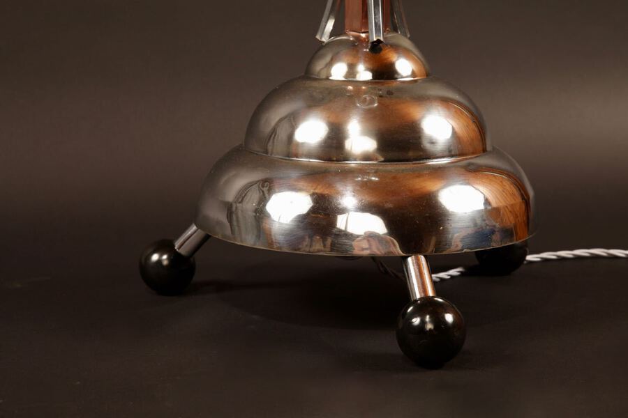 Antique Art Deco Very Stylish Chrome Standard Lamp, French Circa 1920-40.