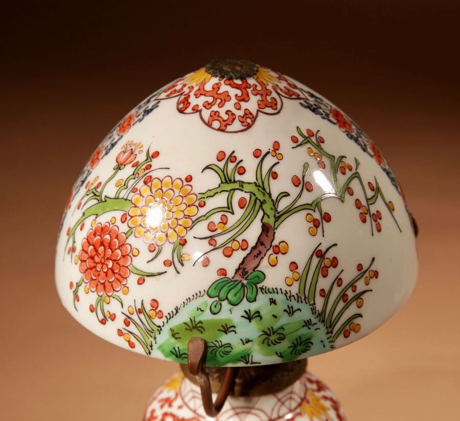 Antique Mushroom Lamp Art Nouveau/Art Deco Desvres-Gabriel Fourmaintraux Porcelain Table Lamp circa 1905-25.
