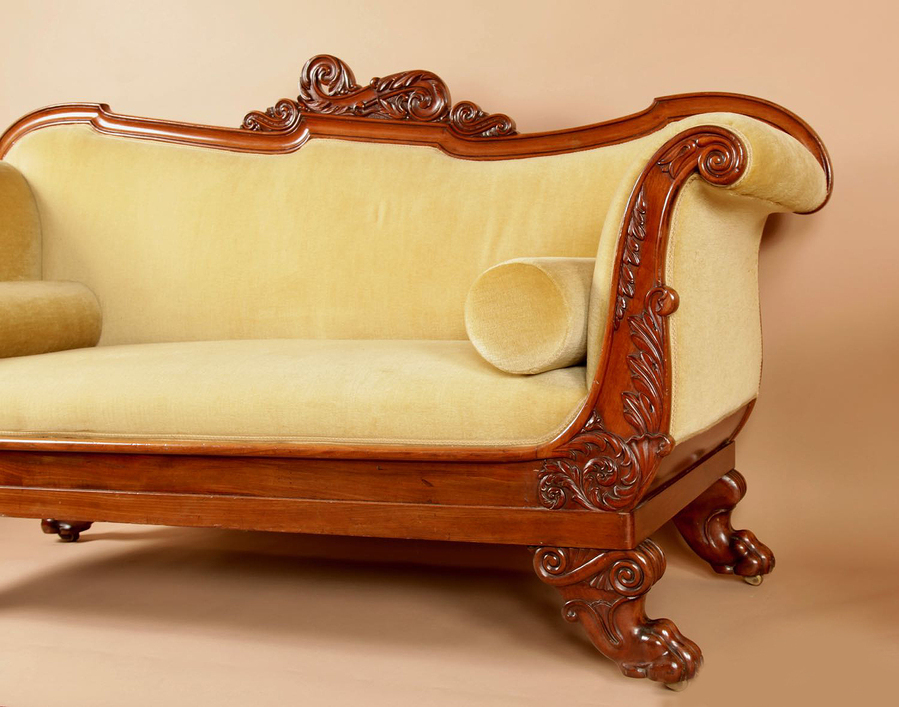 Antique An Exceptional Pair Of Small Mahogany French/Italian Sofa’s first half 19th century.