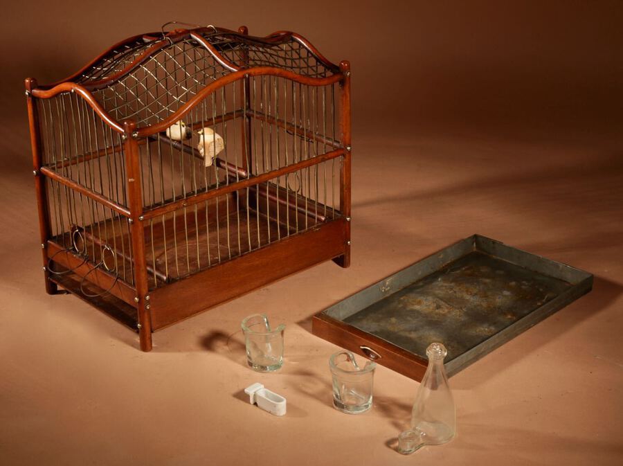 Antique Rare Mahogany and Brass Birdcage Anglo Dutch circa 1870
