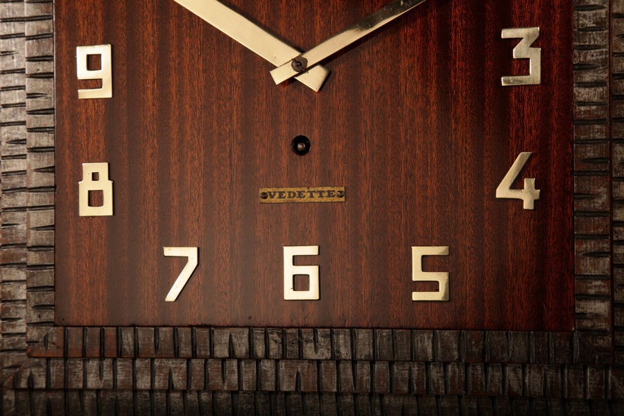 Antique A Rare Vedette Art Deco Wall Clock, Circa 1920-40