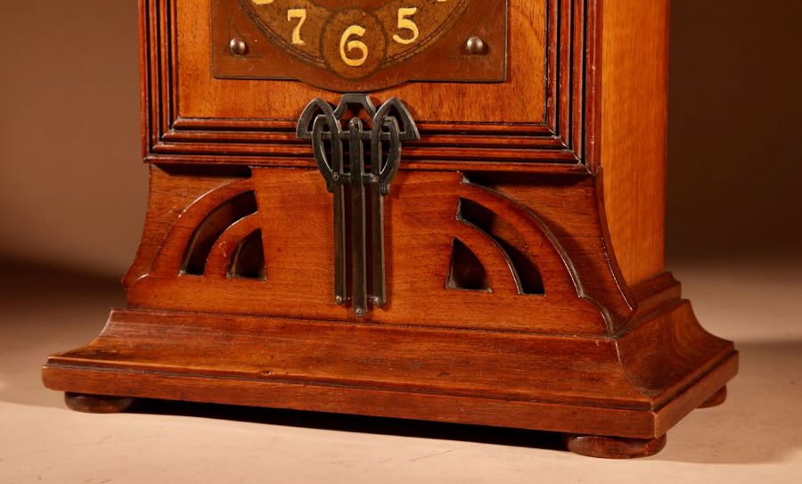Antique Junghans Art Nouveau/Jugendstile Mahogany Mantel Clock.
