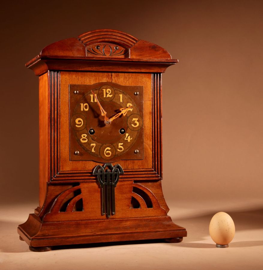 Antique Junghans Art Nouveau/Jugendstile Mahogany Mantel Clock.