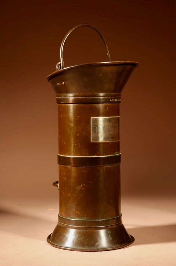 Antique Dutch Brass and Copper Milk Measure.