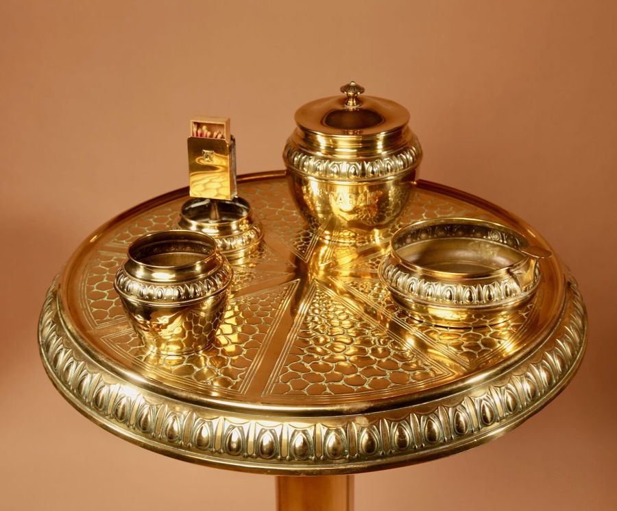 Antique Complete Brass Coffee / Smokers Table Dutch Art Nouveau.
