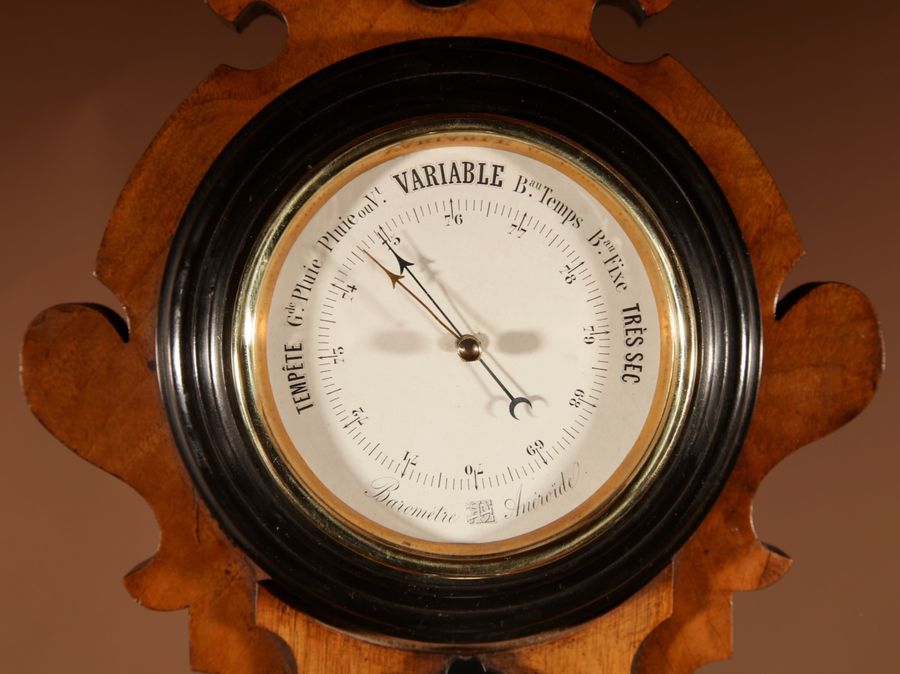 Antique Interesting very Decorative Clock Barometer And Thermometer French Circa 1900.