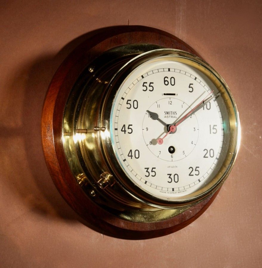 Antique A Smiths Astral Bulkhead Ships Clock.